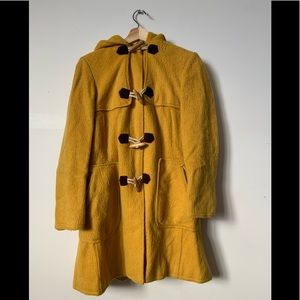 Mustard yellow wool vintage Italian duffle coat
